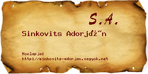 Sinkovits Adorján névjegykártya